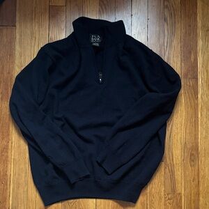 Jos. A. Bank Navy Zip-Neck Merino Sweater